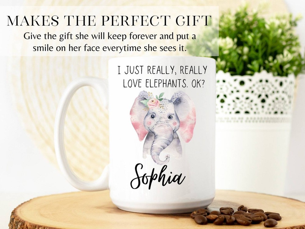 Elephant Mug Personalized Elephant Gift Elephant Cup Elephant Name Mug Elephant