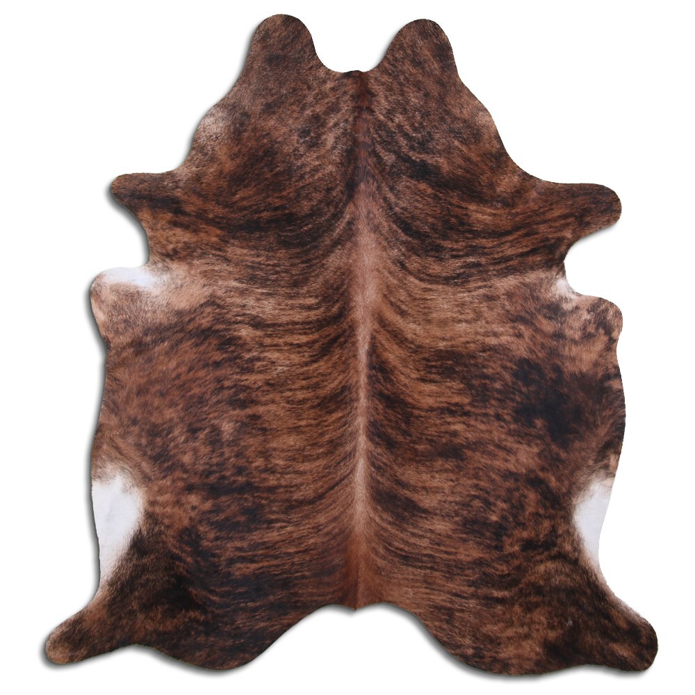 Real Cowhide Rug Brindle Size 6 by 7 ft, Top Quality, Large Size