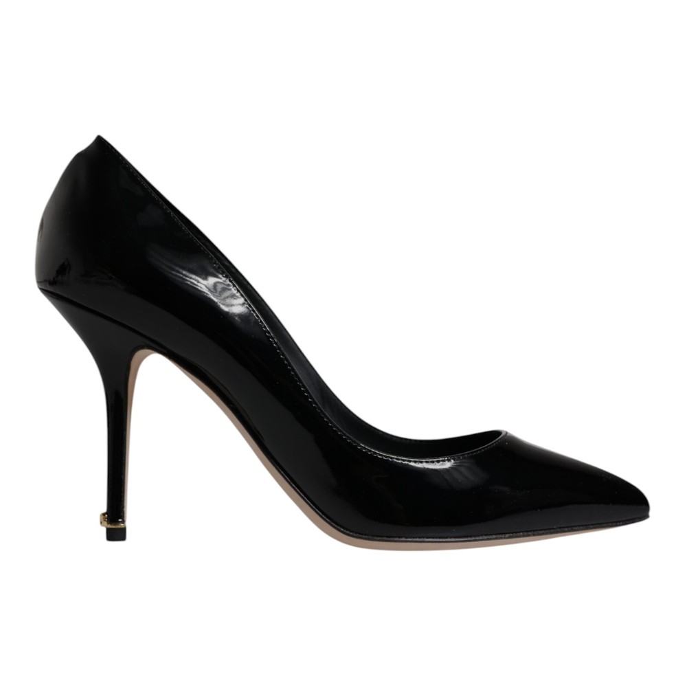 DOLCE & GABBANA Shoes Black Patent Leather High Heels Pumps EU38 / US7.5 620usd
