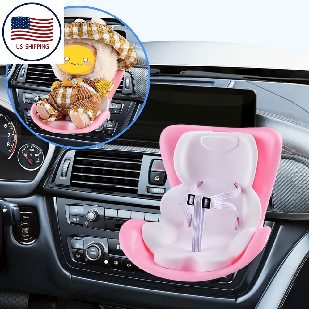 Doll Car Seat for 17cm Dolls with Air Vent Clip, Car Ornaments for Lububu Doll