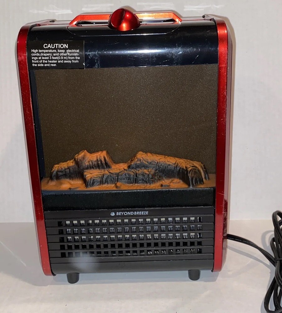 Comfort Zone Mini Electric Fireplace Space Heater in Red