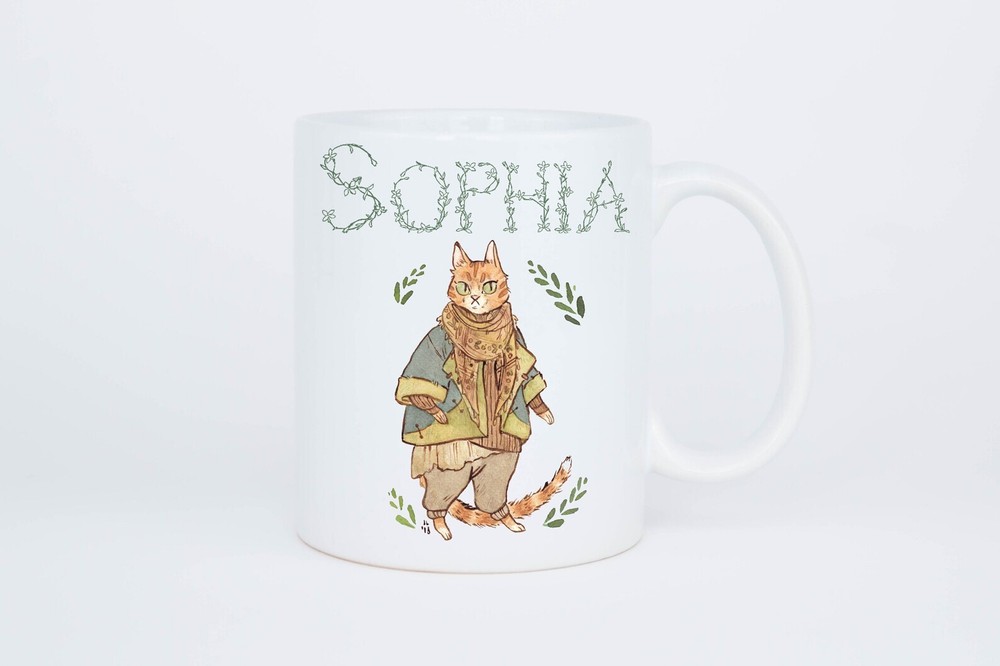 Cat Mug Personalized Cute Cat Coffee Mug With Name
