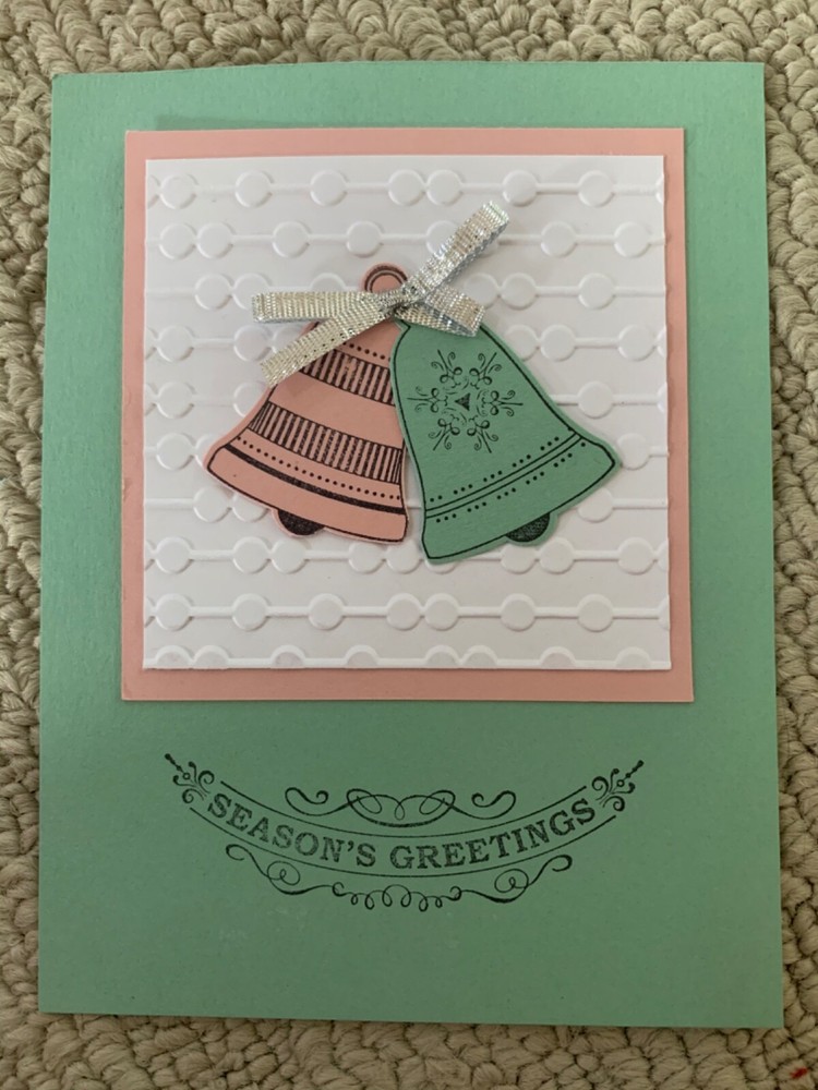 Seasonal bells Christmas holiday card kit of 6 made w/ Stampin' Up!-image