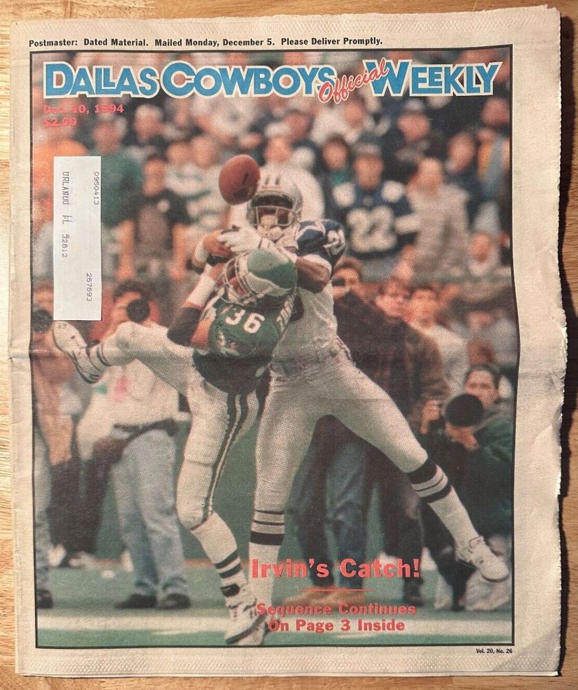 12/10/1994 Dallas Cowboys Weekly-  vs Philadelphia Eagles, Cheerleaders