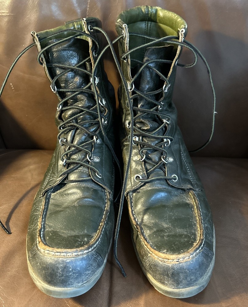 VTG SEARS TED WILLIAMS Size 12 D Men Leather Hunting Hiking Combat Boots Grungy