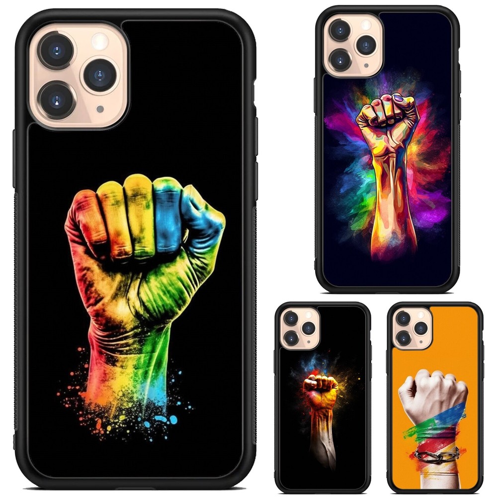 Protective Cover For Apple iPhone Samsung Galaxy Motorola LGBT Pride raised fist