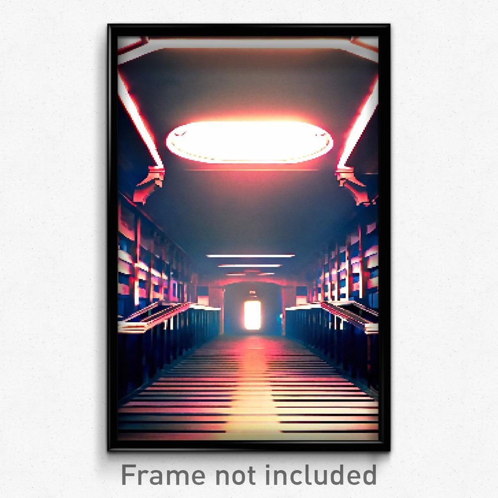 8-Bit Pixel Art Poster - Prestigious Landing Psychedelic Video Game Print
