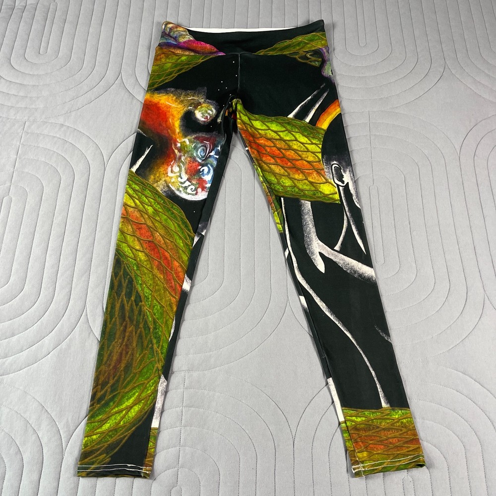 Society6 Women's Leggings Large Gothic Skull Serpent Art Psychedelic Yoga Pants