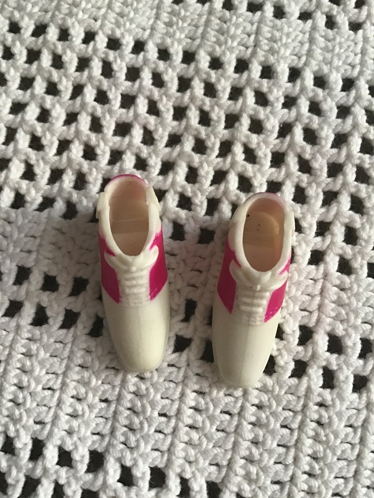 Vintage 50s Style Neon Hot Pink & Cream Faux Lace Barbie Doll Saddle Shoes