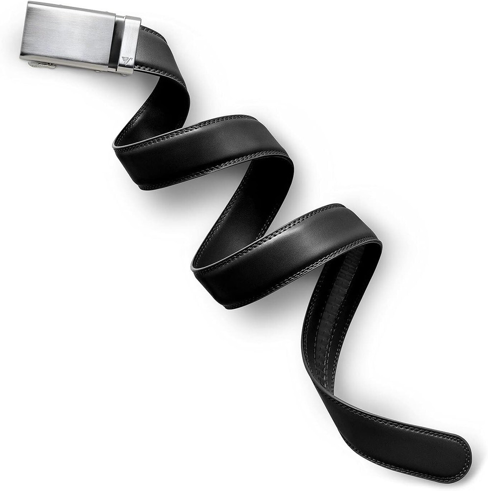 Classic Men's Ratchet Belt in Genuine Leather - Removable Buckle & Large Size