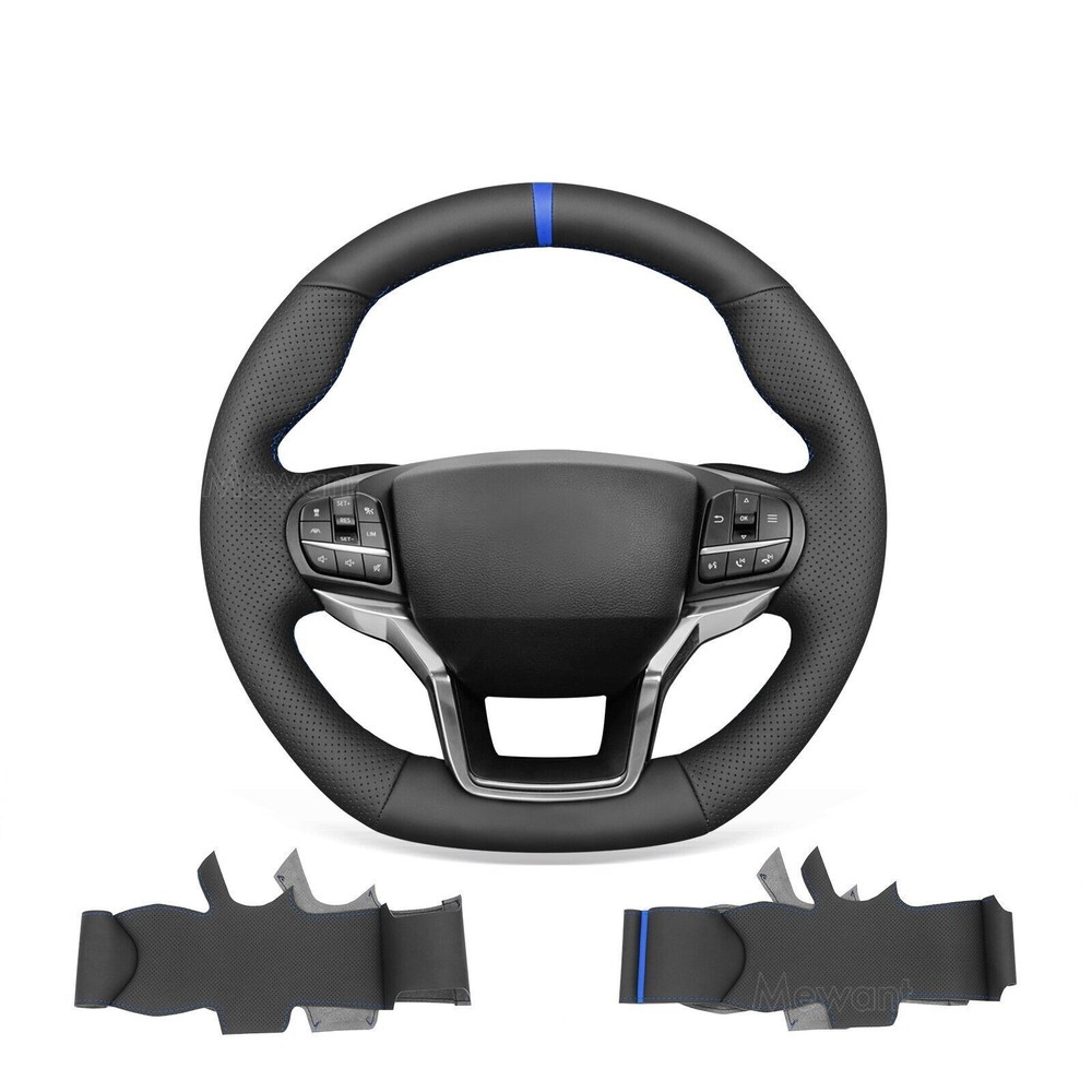 Hand Stitch Artificial Leather Steering Wheel Cover for Ford Explorer ST 2020-23