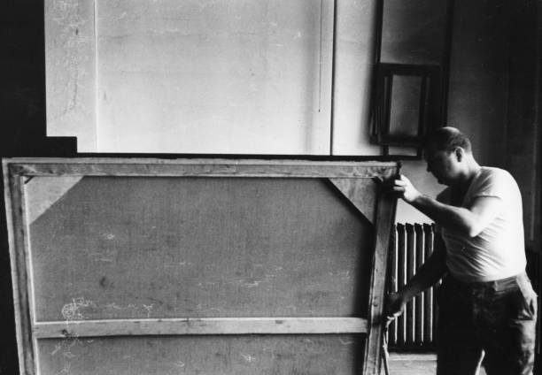 American Abstract Artist Ad Reinhardt In His Studio 1961 OLD PHOTO