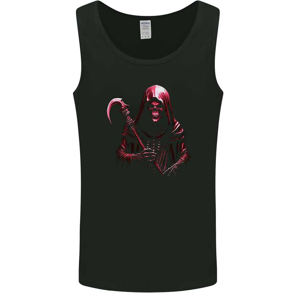 The Grim Reaper and Sythe Skull Design 2 Mens Vest Tank Top