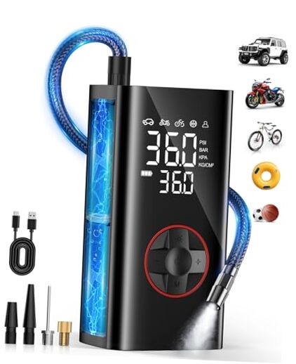Tire Inflator Portable Air Compressor - 150PSI Cordless Air Pump for Car