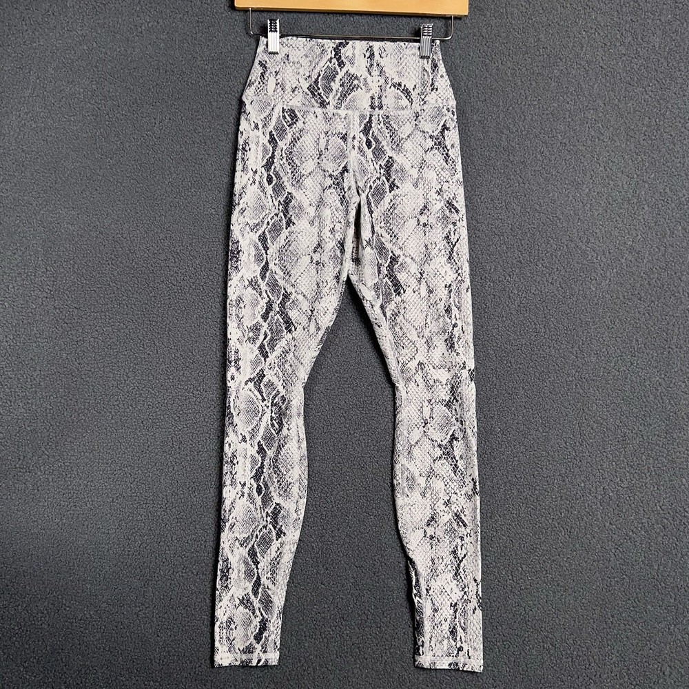 alo Vapor Snakeskin Leggings Size S Black/White Animal Print