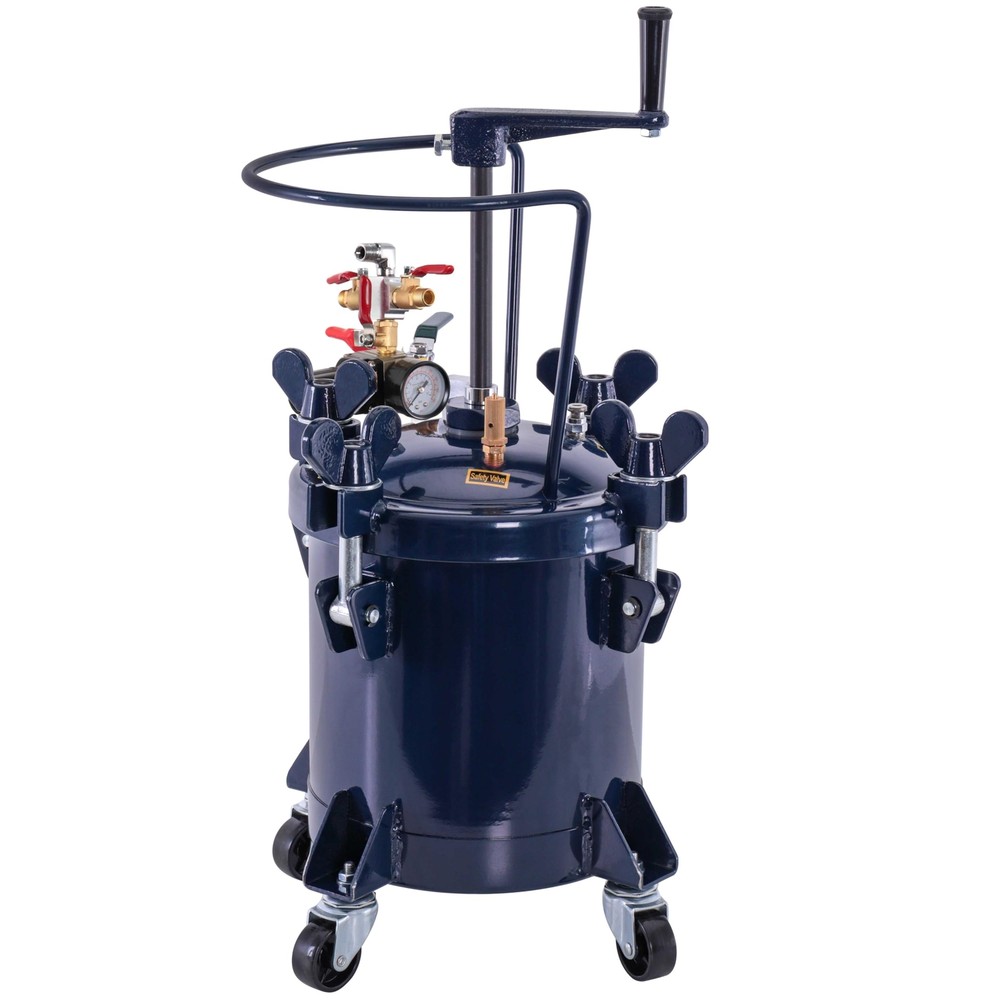 2-1/2 Gallon - 10 Liter Pressure Pot Paint Tank: Heavy Duty Solid Steel, Clam...