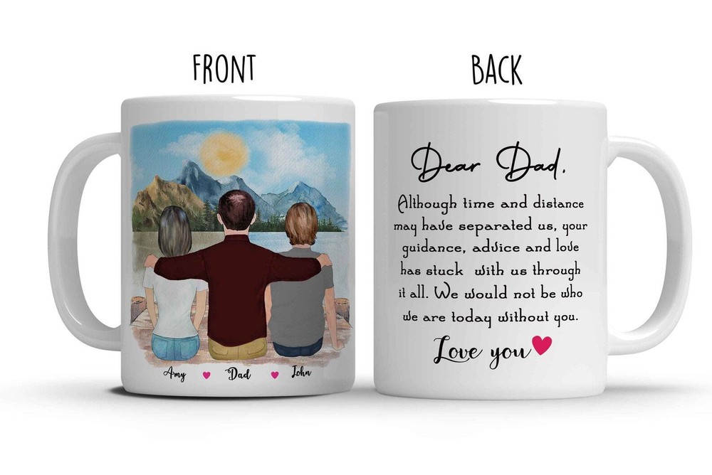 Personalized Dad Mug - Perfect Christmas, Birthday & Father's Day Gift for Dad from Kids