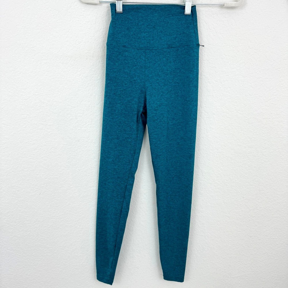 Lanston Sport Heathered Stretch Soft Leggings Green Measures XXS