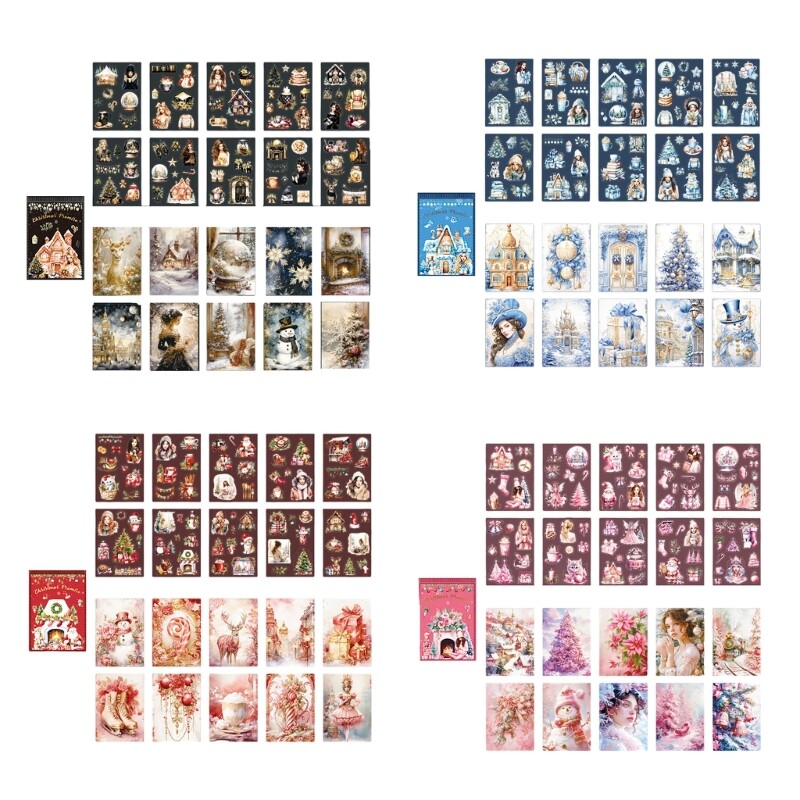 Set of 20 Festival Christmas Stickers for Journals Planners and Albums