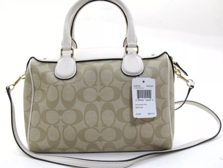 NEW COACH BENNETT CROSSBODY Sig Canvas Mini Light Khaki/Chalk IN ORIG PACKAGING