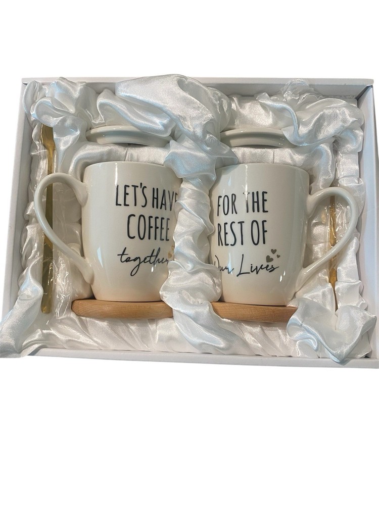 Couples Gifts Coffee Mugs Set Of 2 Bridal Shower Gift for Bride and Groom Engage
