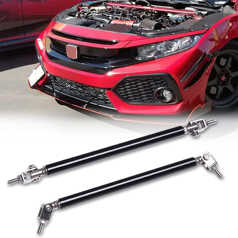 8ft Adjustable Black Bumper Lip Splitter Support Rods for Spoiler