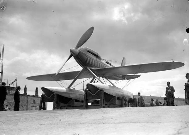 1929 A Super Napier Plane Taking Part In The Schneider Trophy Old Photo