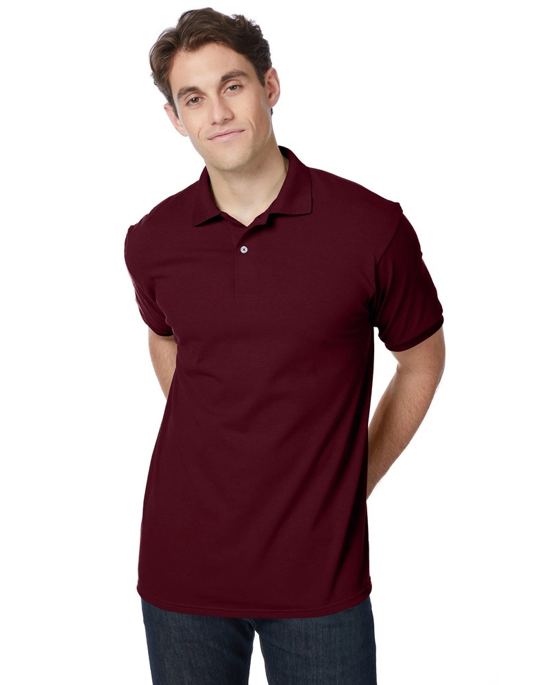 Hanes Golf Tee Men's Polo Shirt Cotton-Blend EcoSmart Jersey Men's Sport Comfort