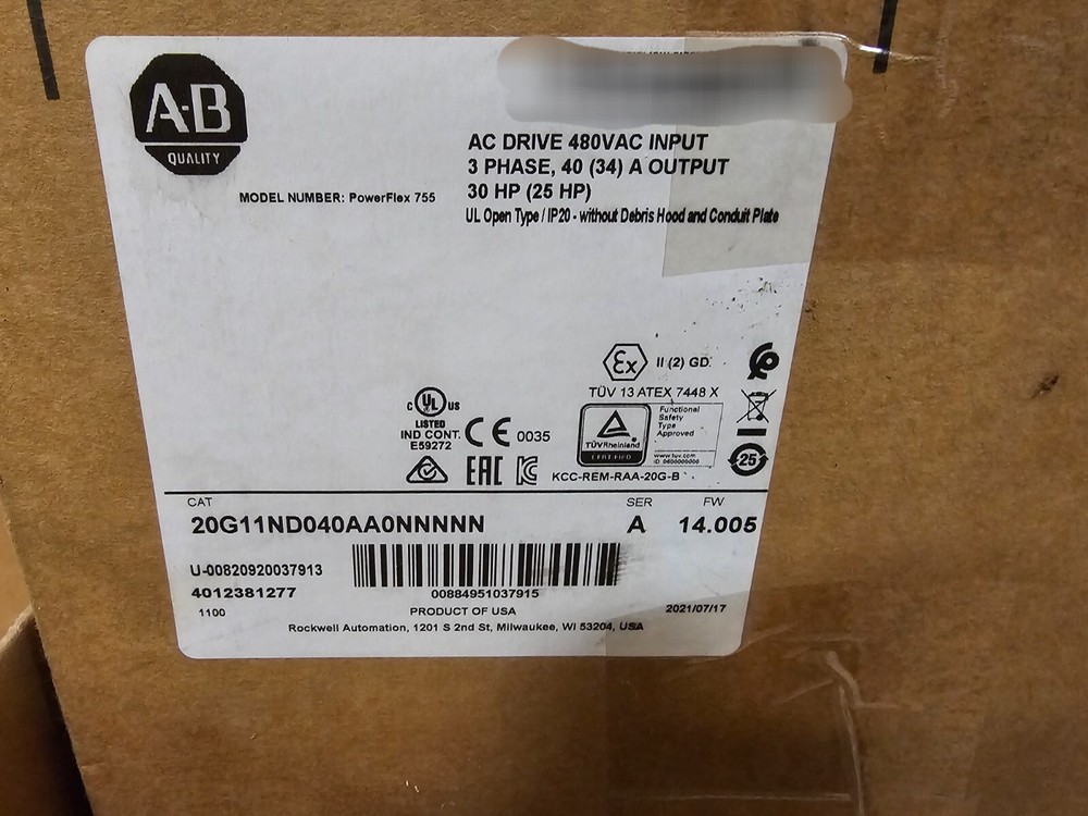 NEW IN BOX Allen Bradley 20G11ND040AA0NNNNN PowerFlex 755 AC Drive FAST SHIP US