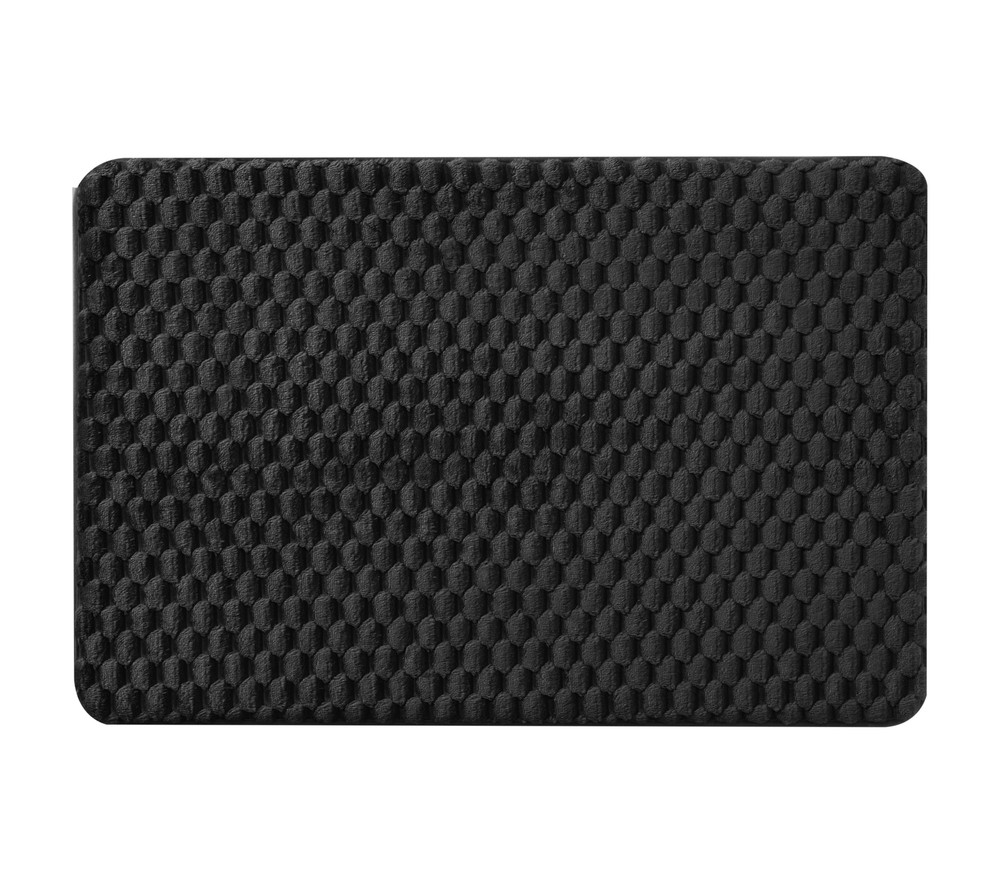 Mainstays Rich Black 2pc Bubble Bath Rug Set Soft Non-Slip Tile Design