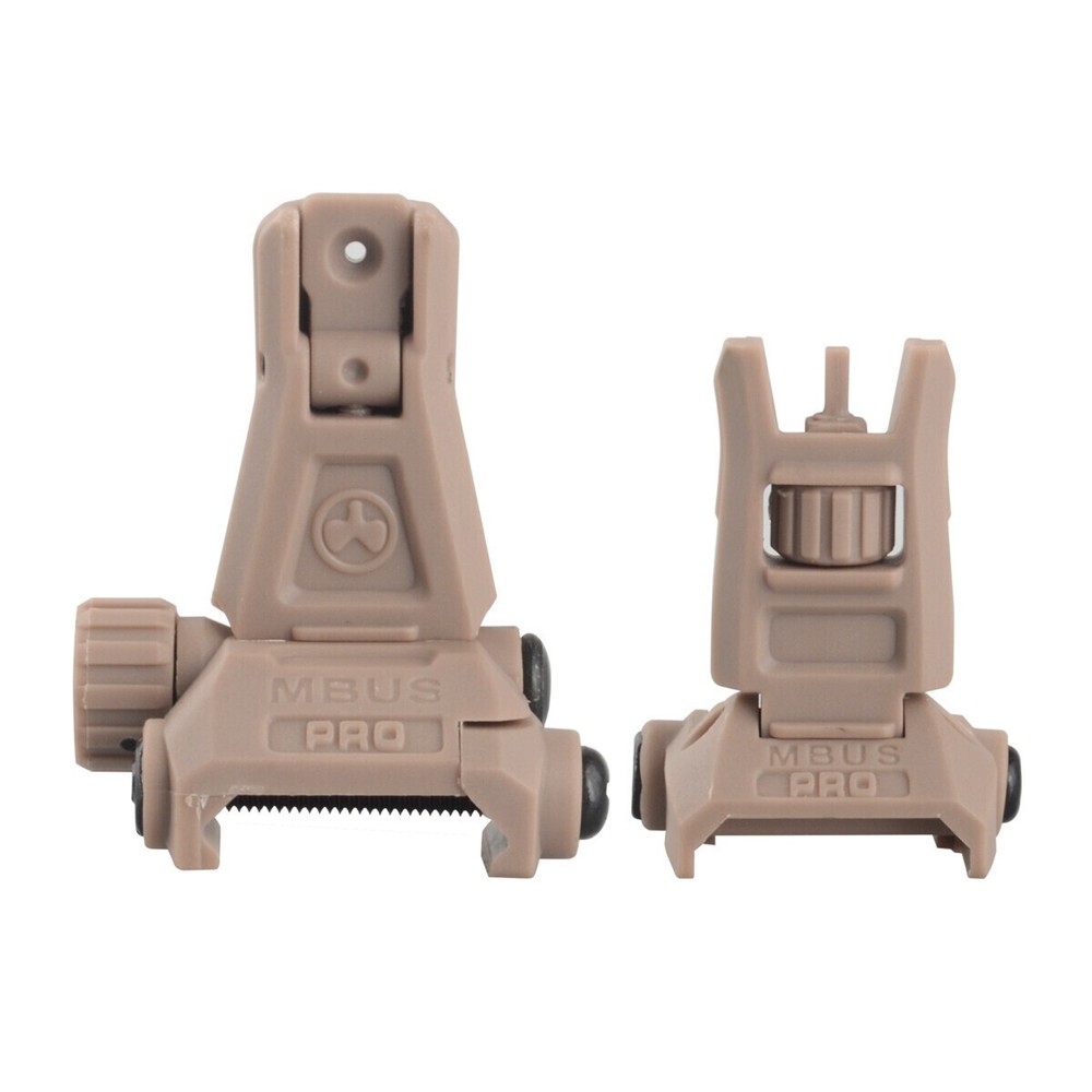 Folding Back Up Iron Sight Tactical Picatinny Rail Flip Up Front Rear Sights Set