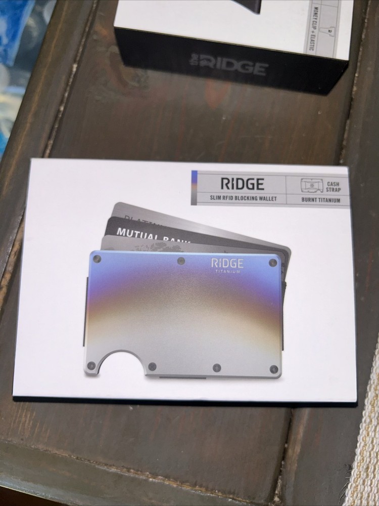 Ridge Wallet - Burnt Titanium - Cash Strap - SEALED
