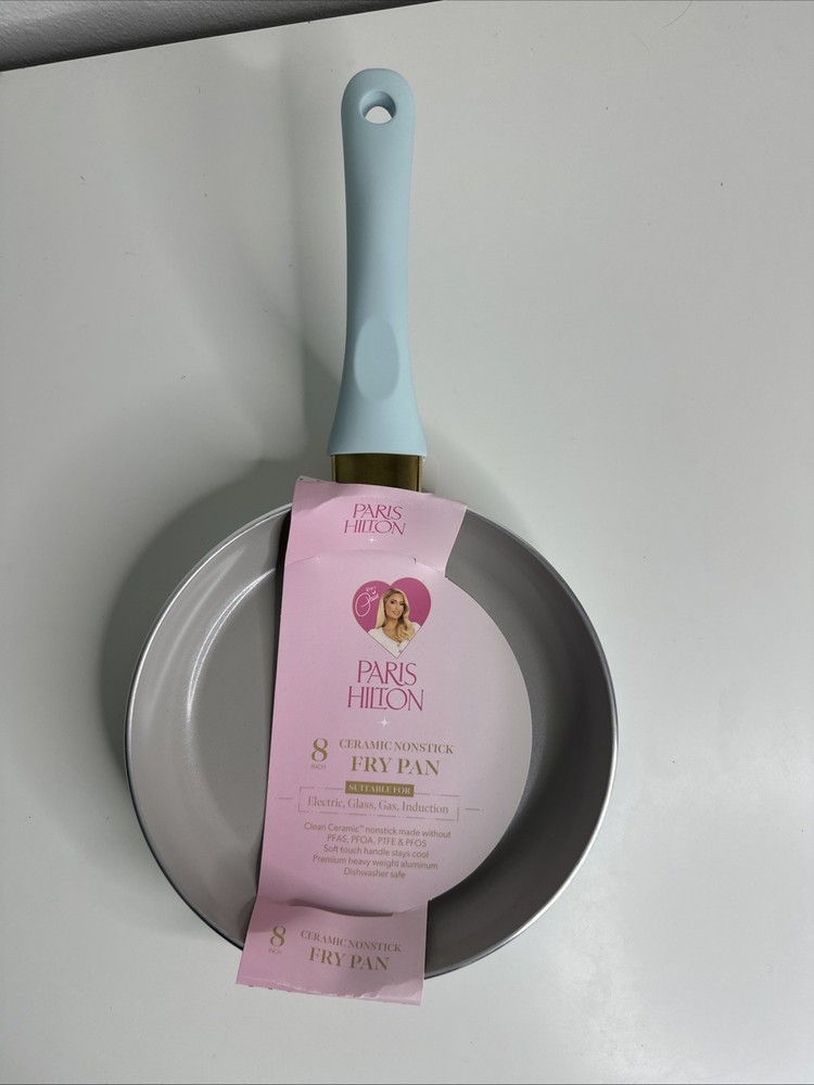 New Paris Hilton 8 Inch Fry Pan Ceramic Nonstick. (light Blue)