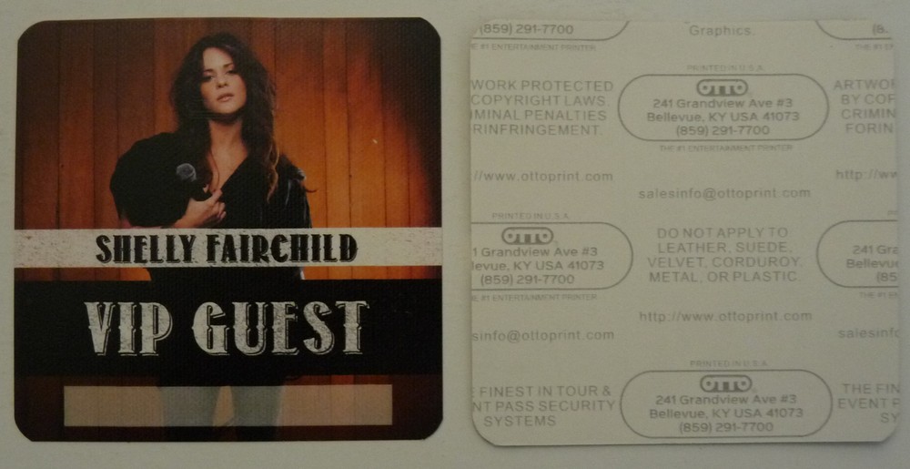 Shelly Fairchild Guest Backstage Concert Tour Pass D1