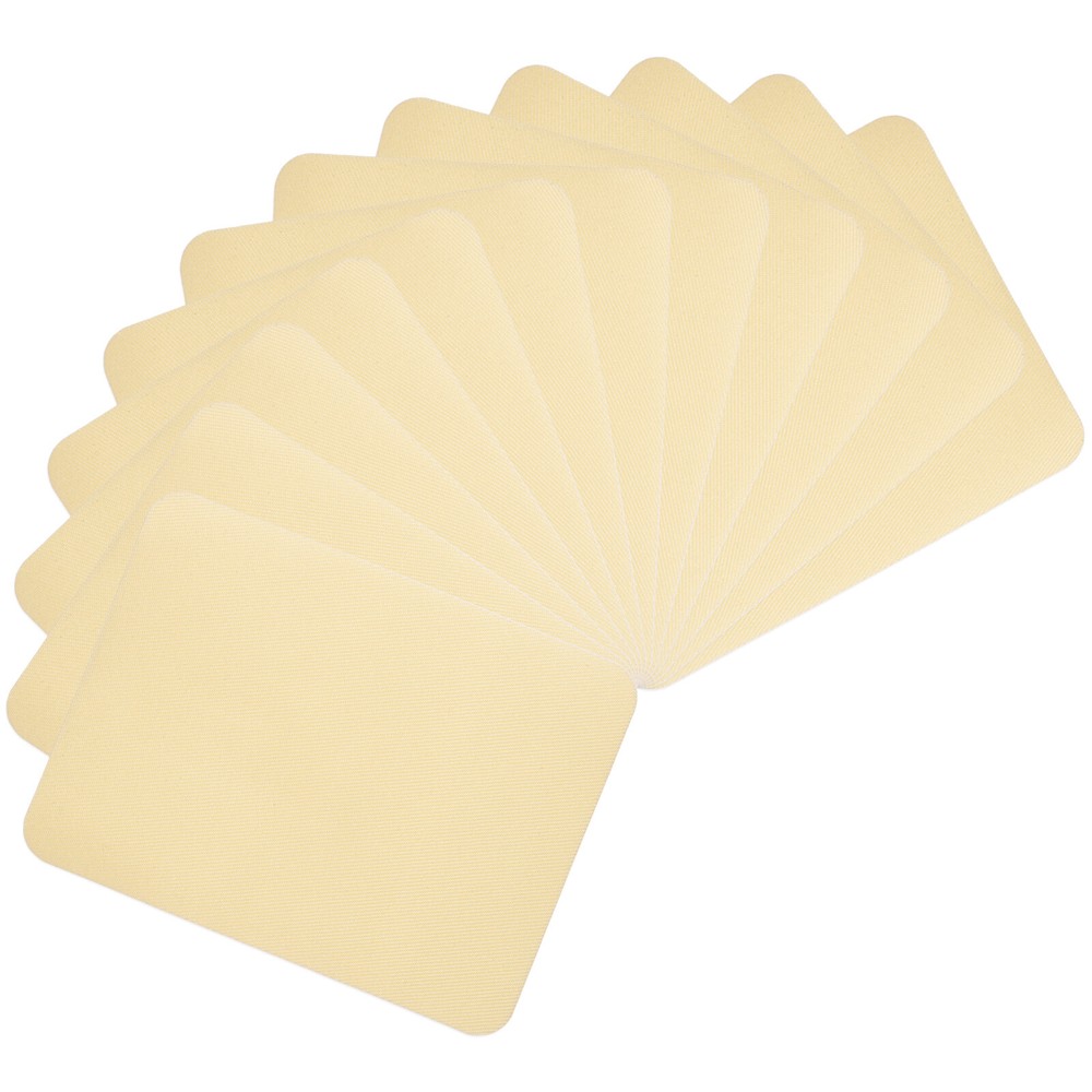 12Pcs Cream Iron-On Fabric Patches 4.9 x 3.7 Inches for Clothing Repair
