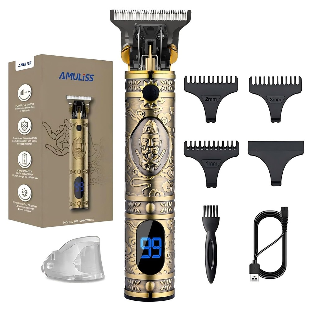 Professional Cordless Zero-Gap Men's Hair Clipper Trimmer for Barbers