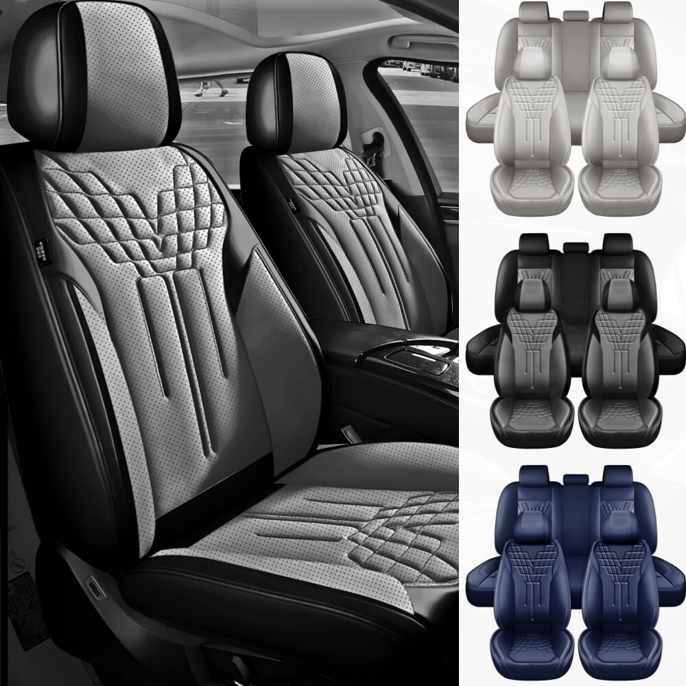 Dodge 5-Piece Deluxe Leather Seat Covers Full Set Front & Rear Protection