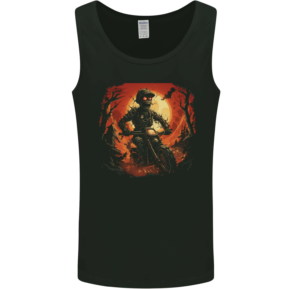 Skull Biker Motorcycle Motorbike Halloween 25 Mens Vest Tank Top