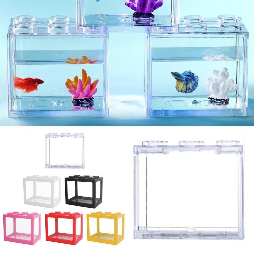 Stackable Building Blocks Betta Fish Tank Aquarium ~` Tank Creative Fish W D1N1