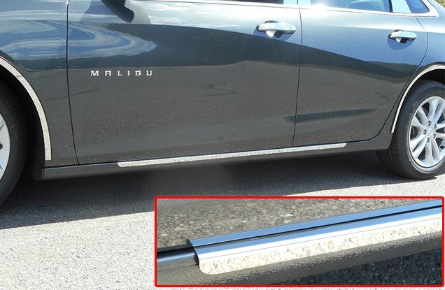 FITS CHEVY MALIBU 2016-2021 STAINLESS CHROME LOWER DOOR ACCENT TRIM 2PCS