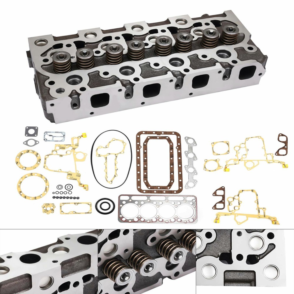 For Kubota Kubota V1902 Complete  Cylinder Head WITH Valves and Full Gasket Set