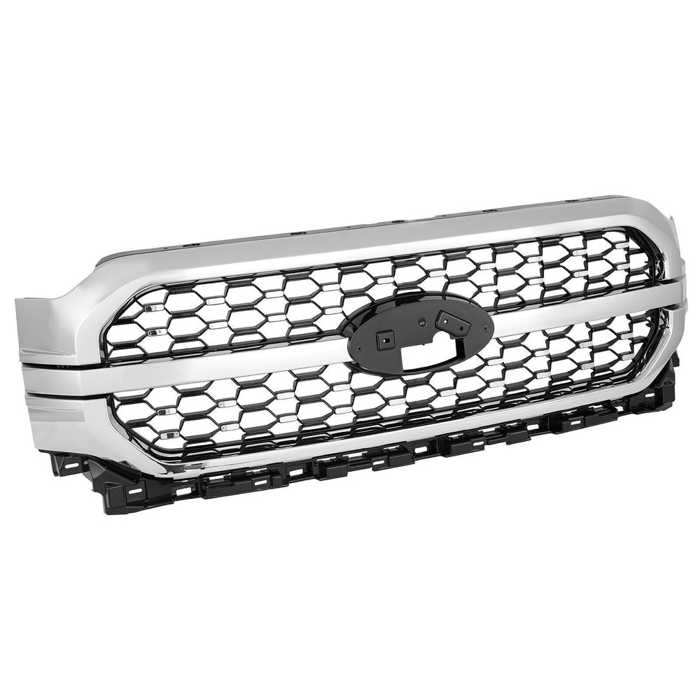 2021-2023 Ford F150 Chrome Hood Grille & Front Bumper Frame Replacement