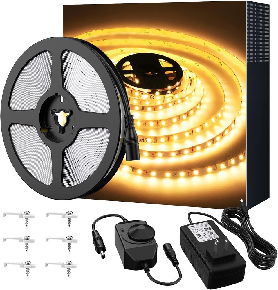 Warm LED Strip Lights,Onforu16.4ft Dimmable 16.4FT, White