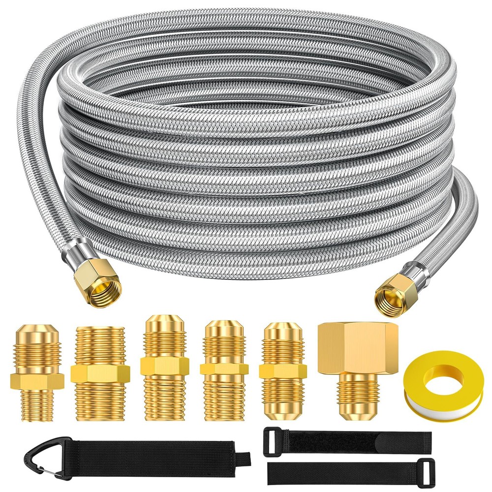 GasXpert 20 Feet High Pressure Braided Propane Hose Extension with Conversion...