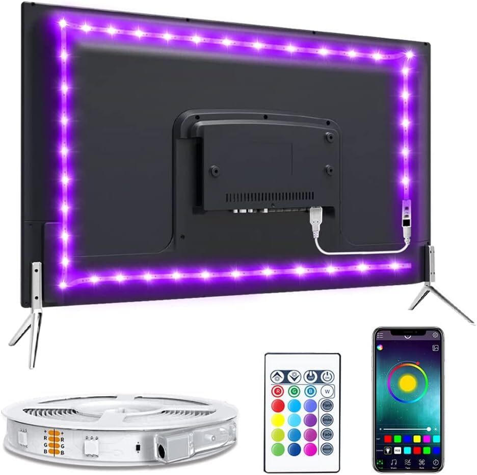 58-Inch TV LED Backlight Strip, 8.2ft USB-Powered with App Control for Indoors