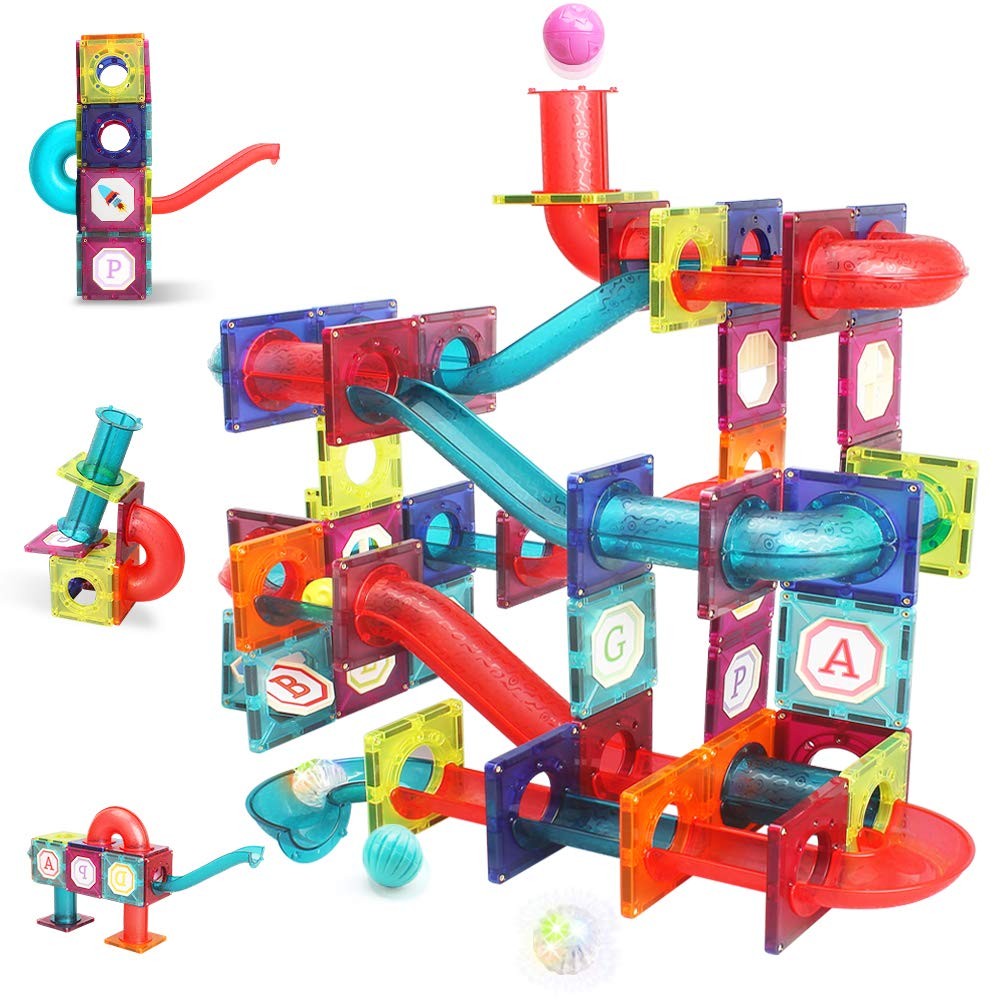 125-Piece Magnetic Building Tiles for Kids – 3D Clear STEM Learning Blocks for Toddlers