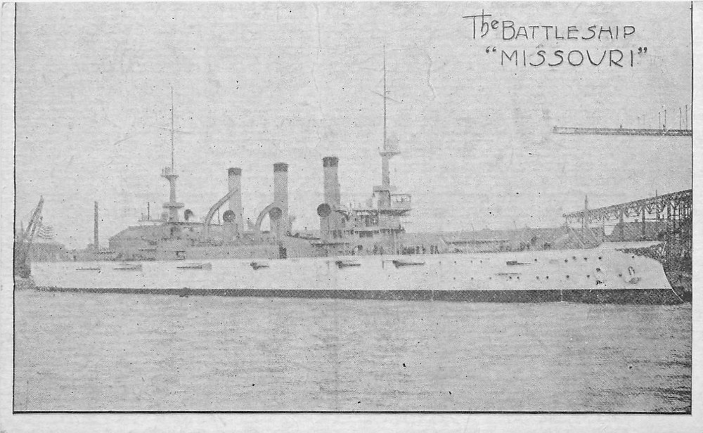 c1910 Navy Military Battleship Missouri military Postcard 25-6098