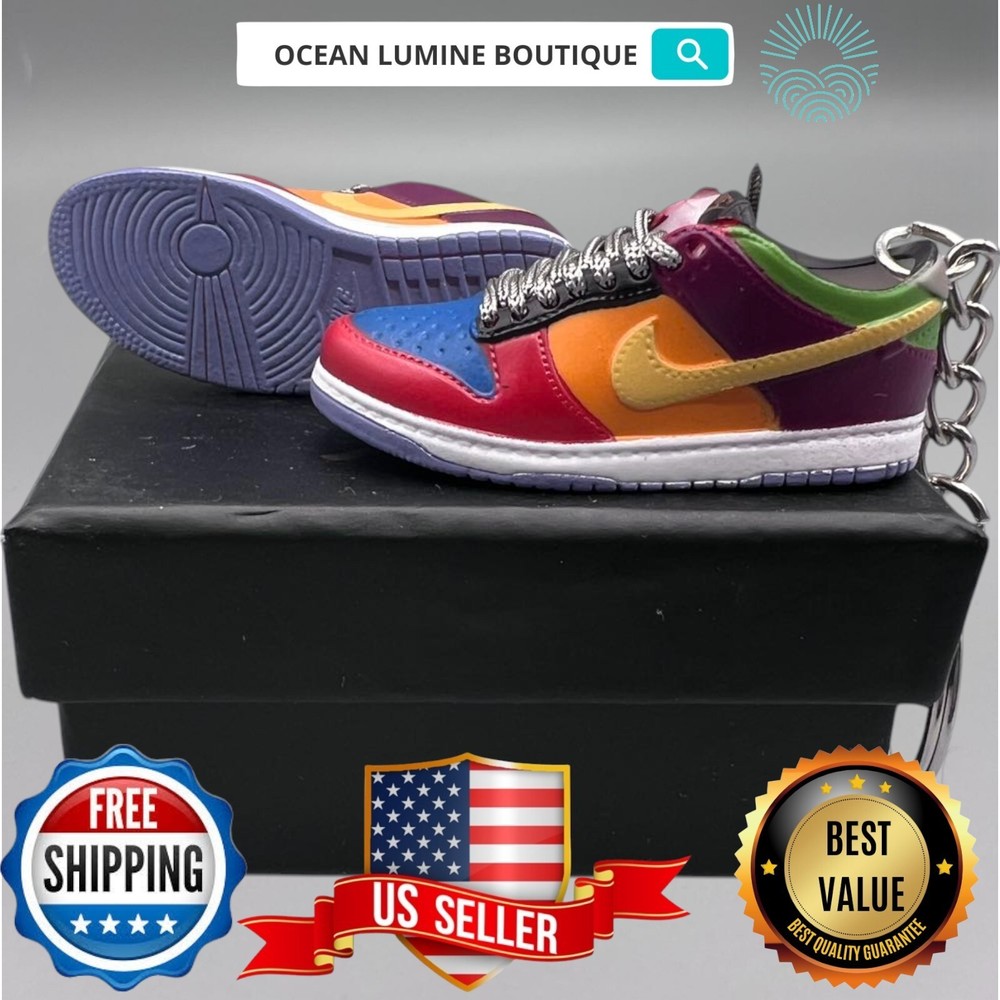 SB DUNK 3D Mini Sneaker Keychain, Jordan Sneaker Collectible, Box Options