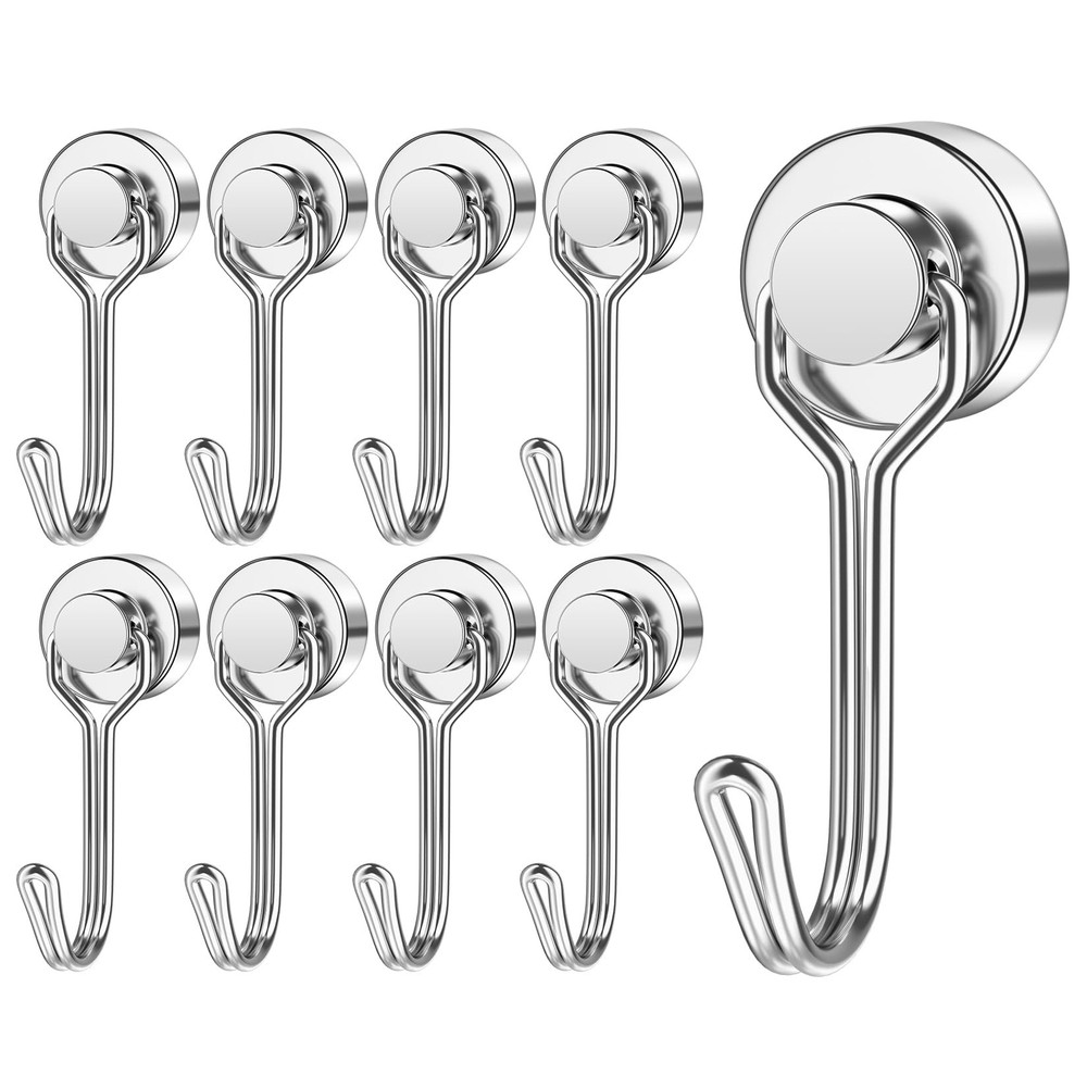 Magnetic Hooks, 8 Pack 30Lbs Swivel Magnet Hooks, Heavy Duty Magnetic Hooks f...