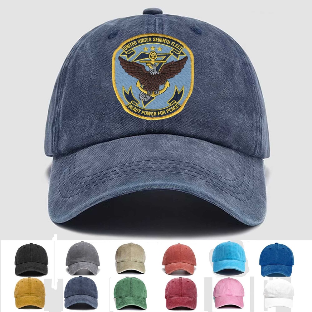 Custom Embroidered Hat Seventh Fleet , Veteran Cap, Trucker Hat, Gift Idea